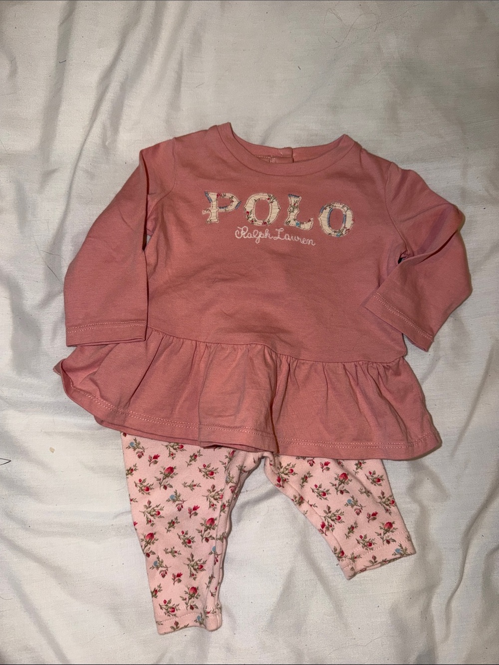 Ralph Lauren Pink Floral Girls' Matching Jeggings Set